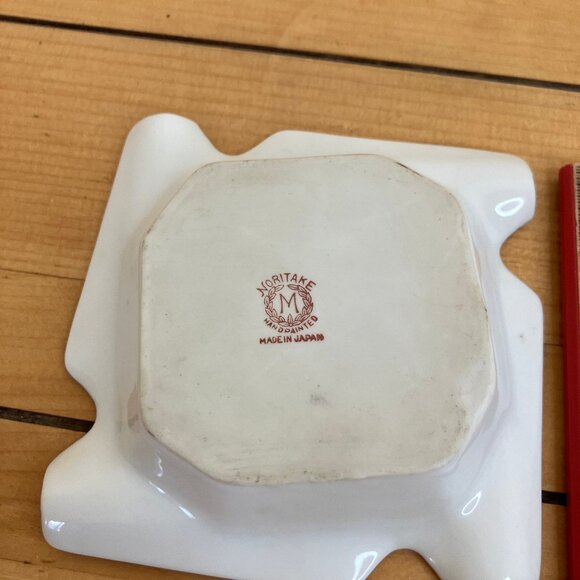 Noritake Hand Painted Square Ashtray Vintage Made in Japan Lake Sunset Design - Picture 6 of 6